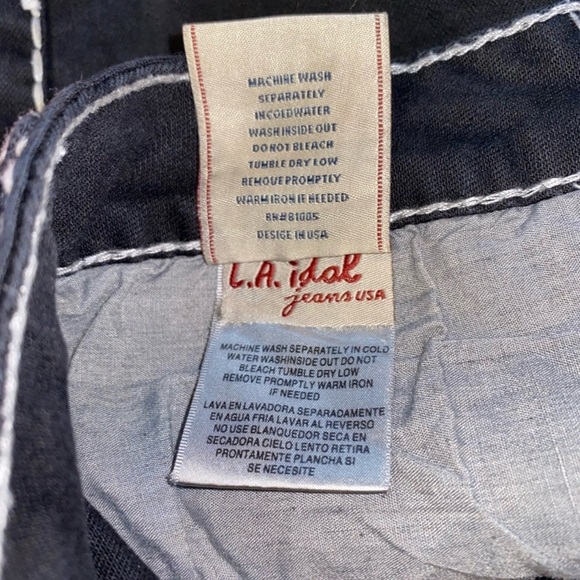 LA IDOL crystal detail Bootcut jeans in black Sz 15 - Picture 4 of 10